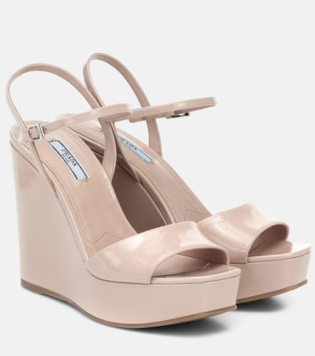 Prada Patent-leather wedge sandals - Prada - Modalova