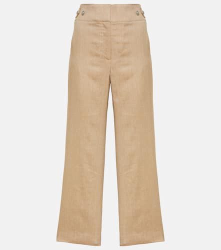 Aubrie linen-blend cropped pants - Veronica Beard - Modalova