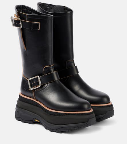 Botas biker de piel con plataforma - Sacai - Modalova