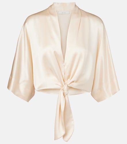 Cropped silk satin wrap blouse - The Sei - Modalova