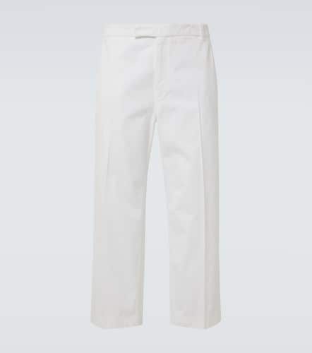 Pantalones rectos cropped de sarga - Thom Browne - Modalova