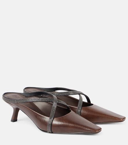 Monili leather mules - Brunello Cucinelli - Modalova