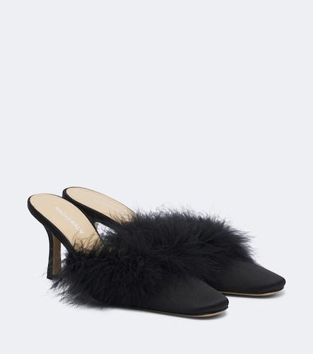 Mules Carolyn in satin con piume - Mach & Mach - Modalova