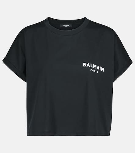 Camiseta de punto fino con logo - Balmain - Modalova