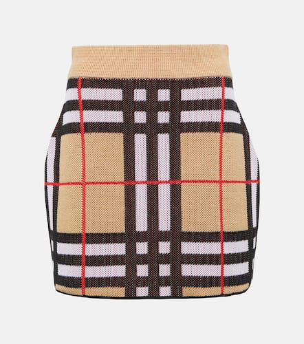 Minifalda de punto con Check - Burberry - Modalova