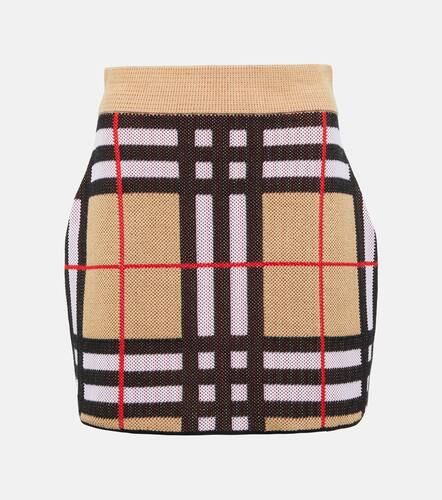 Minifalda de punto con Check - Burberry - Modalova