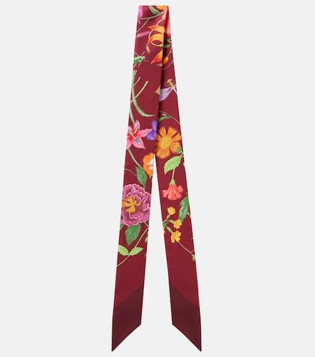 Foulard in twill di seta con stampa - Gucci - Modalova