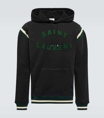 Logo cotton jersey hoodie - Saint Laurent - Modalova