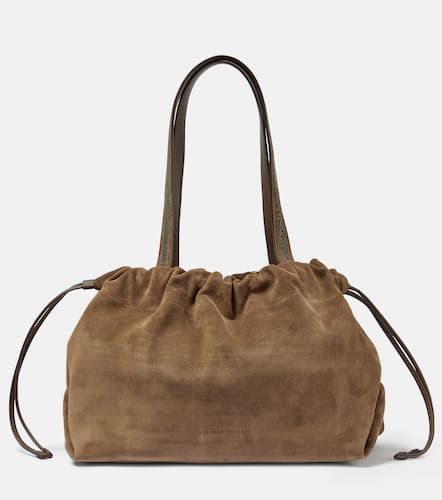 Embellished suede shopper bag - Brunello Cucinelli - Modalova