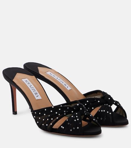 Mules Slow Kisses in chiffon con cristalli - Aquazzura - Modalova