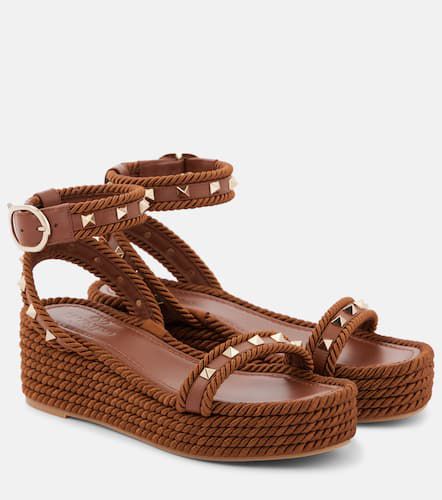 Espadrille Rockstud Torchon aus Leder - Valentino Garavani - Modalova