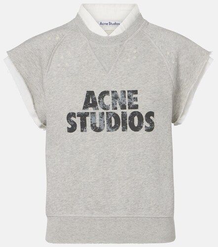 Gilet in pile di cotone con logo - Acne Studios - Modalova