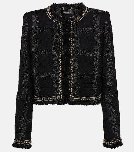 Versace Chaqueta de tweed adornada - Versace - Modalova