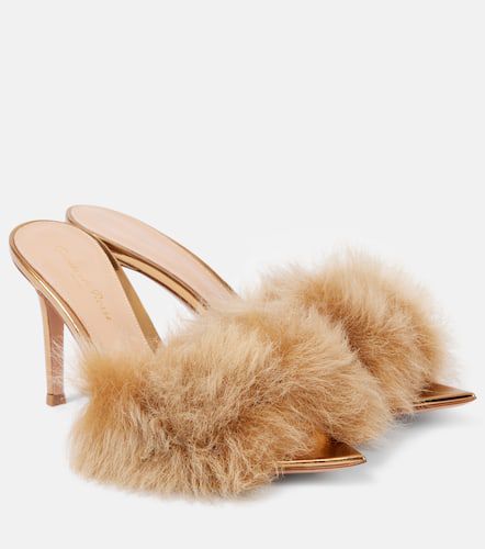 Mules Pointy de piel con borrego - Gianvito Rossi - Modalova