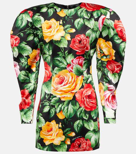 Puff-sleeve floral minidress - Dolce&Gabbana - Modalova