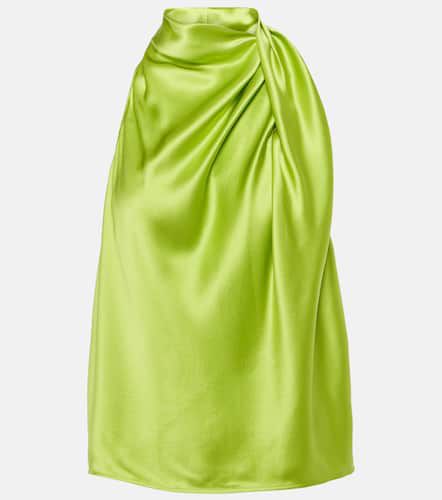 Silk satin bra top in green - The Sei