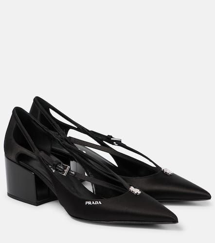 Embellished cutout satin pumps - Prada - Modalova