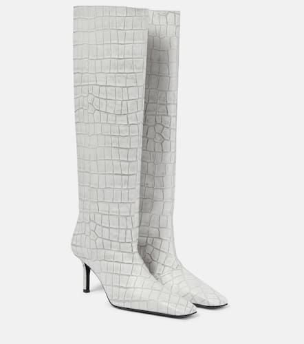 Croc-effect leather knee-high boots - Acne Studios - Modalova