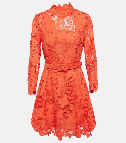 Vestido corto de encaje de guipur floral - Oscar de la Renta - Modalova