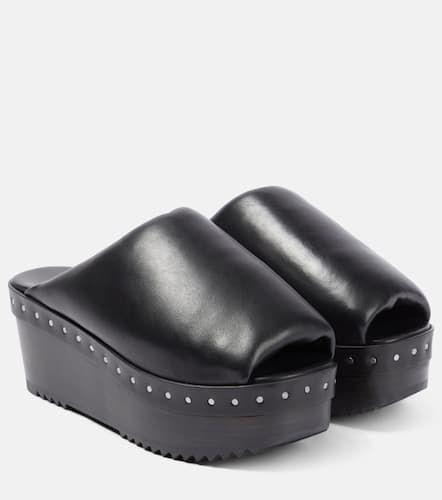 Brown Granola padded calf hair slides, Rick Owens