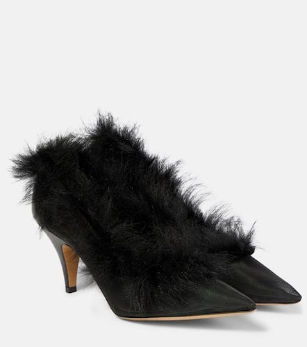 River shearling-trimmed mesh pumps - Khaite - Modalova