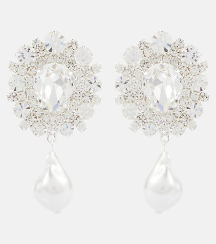 Crystal-embellished faux pearl clip-on earrings - Magda Butrym - Modalova