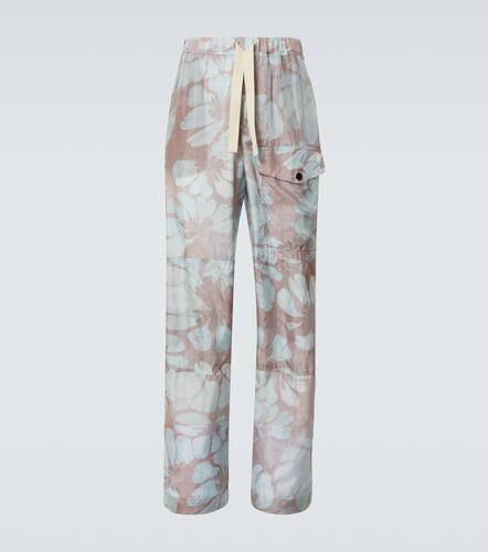 Pantalones anchos de seda floral - Dries Van Noten - Modalova