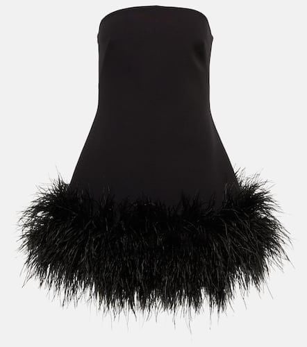 Strapless feather-trimmed minidress - Safiyaa - Modalova