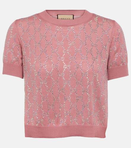 Cropped-Top Crystal GG aus Wolle - Gucci - Modalova