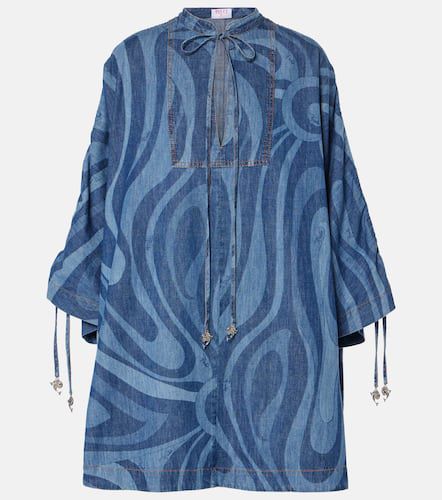 Pucci Marmo-print denim kaftan - Pucci - Modalova