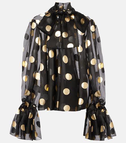 Polka-dot silk organza jacquard blouse - Dolce&Gabbana - Modalova