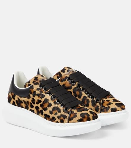 Oversized leopard-print leather sneakers - Alexander McQueen - Modalova