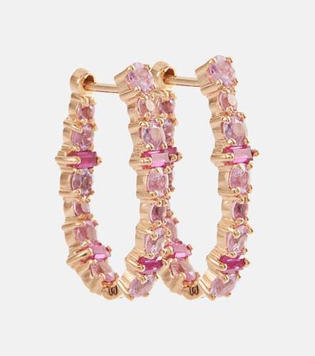 Argollas Rivulet en oro rosa de 18 ct con zafiros y rubíes - Ileana Makri - Modalova