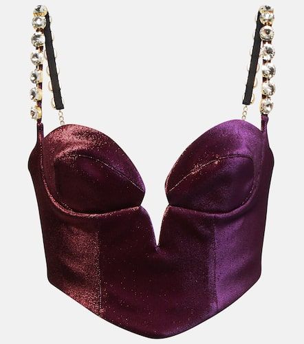 Top raccourci en coton mélangé à ornements - Area - Modalova