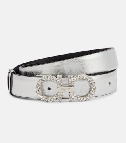 Gancini embellished leather belt - Ferragamo - Modalova