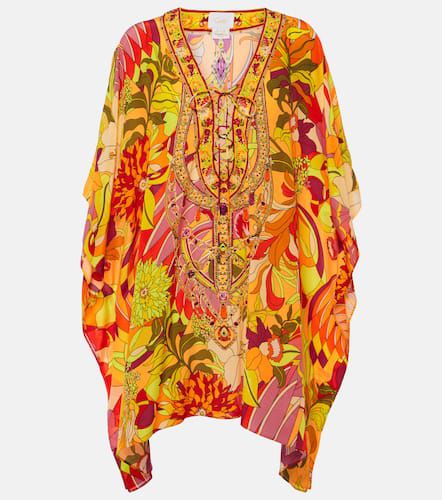 Embellished floral silk beach dress - Camilla - Modalova