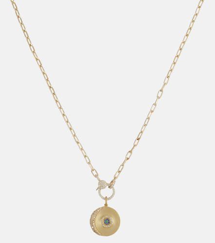 Collar de cadena Lunar Eclipse de oro de 18 ct y 14 ct con diamantes, zafiros y tsavorita - Ileana Makri - Modalova