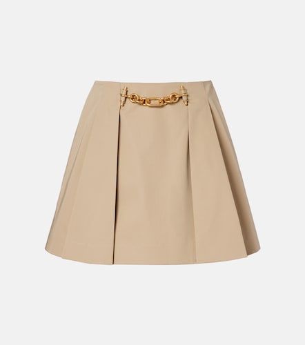 Minifalda de gabardina de algodón plisada - Balmain - Modalova