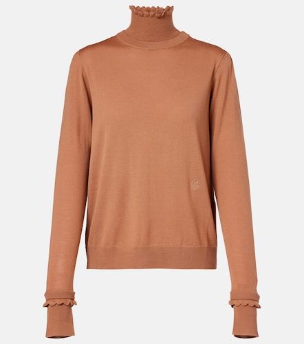 Ruffled wool turtleneck sweater - Chloe - Modalova