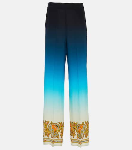 Pantalones anchos de seda estampados - Etro - Modalova