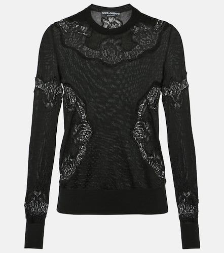 Pullover aus einem Kaschmirgemisch mit Spitze - Dolce&Gabbana - Modalova