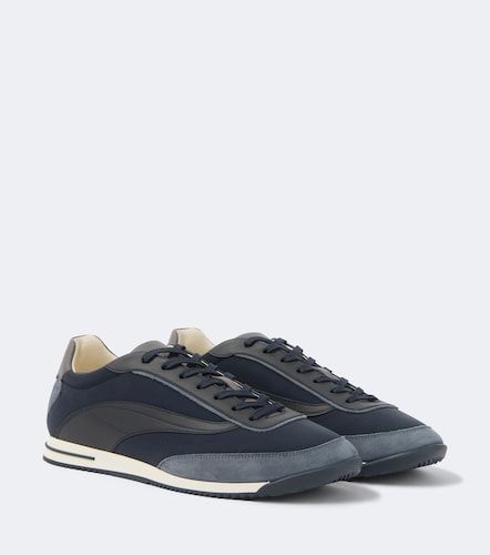 Leather-trimmed sneakers - Brunello Cucinelli - Modalova