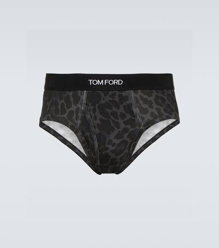 Leopard-print cotton jersey briefs - Tom Ford - Modalova