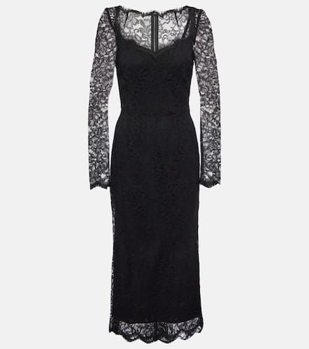 Floral lace midi dress - Dolce&Gabbana - Modalova