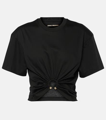 Gathered cotton jersey crop top - Rabanne - Modalova