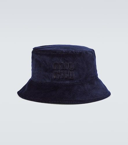Sombrero de pescador de pana con logo - Miu Miu - Modalova