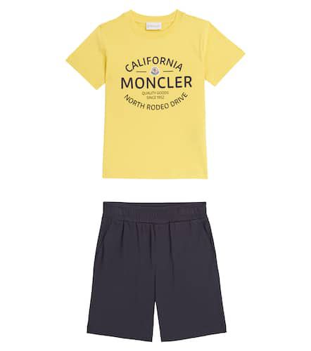 Set aus T-Shirt und Shorts aus Baumwolle - Moncler Enfant - Modalova