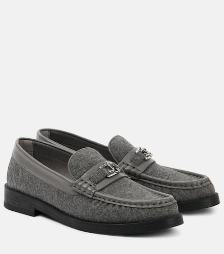 Addie leather-trimmed felt loafers - Jimmy Choo - Modalova