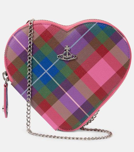 Heart tartan leather crossbody bag - Vivienne Westwood - Modalova