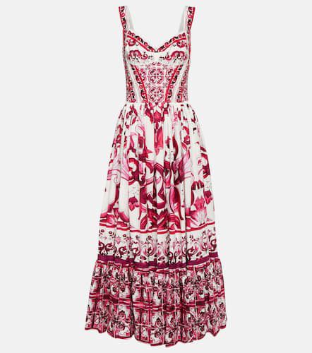 Printed cotton poplin maxi dress - Dolce&Gabbana - Modalova